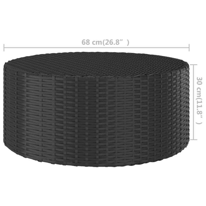 Produktbild för Trädgårdsbord svart 68x68x30 cm konstrotting