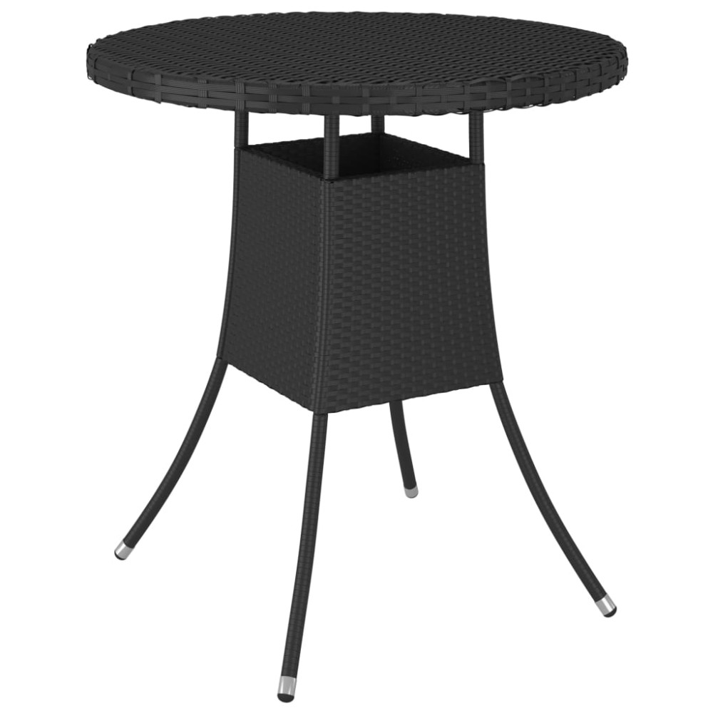 Produktbild för Trädgårdsbord svart 70x70x73 cm konstrotting