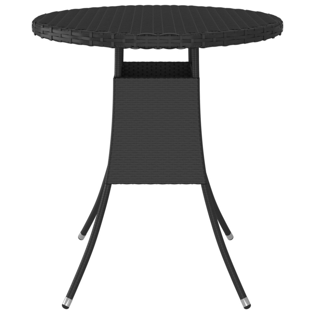 Produktbild för Trädgårdsbord svart 70x70x73 cm konstrotting