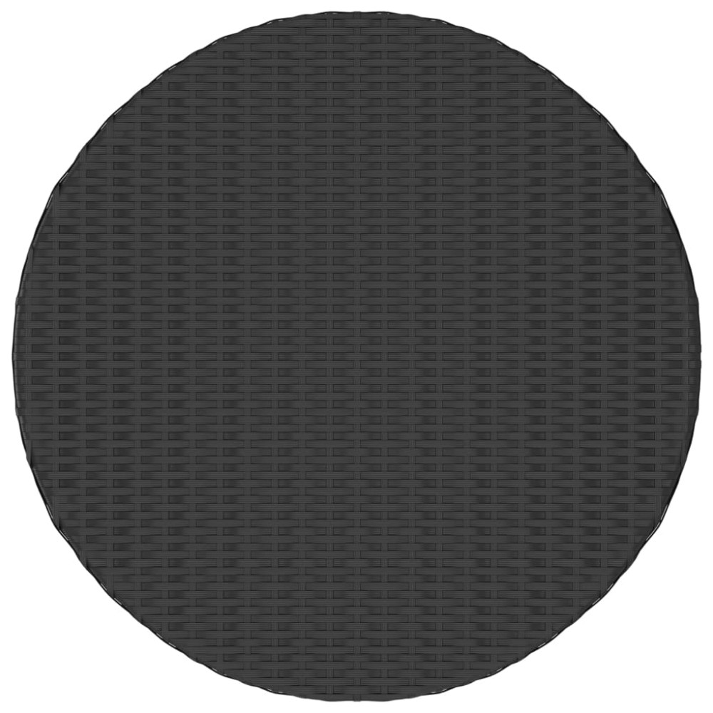 Produktbild för Trädgårdsbord svart 70x70x73 cm konstrotting