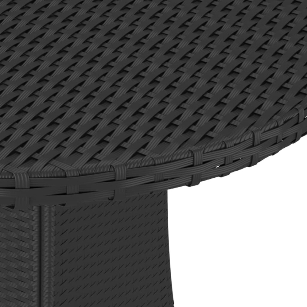 Produktbild för Trädgårdsbord svart 70x70x73 cm konstrotting