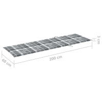 Produktbild för Solsäng med dyna massivt akaciaträ
