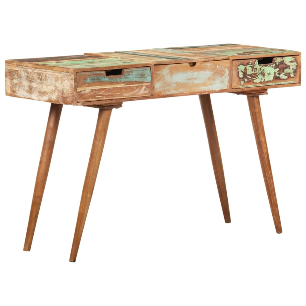 Produktbild för Sminkbord med spegel 112x45x76 cm massivt återvunnet trä