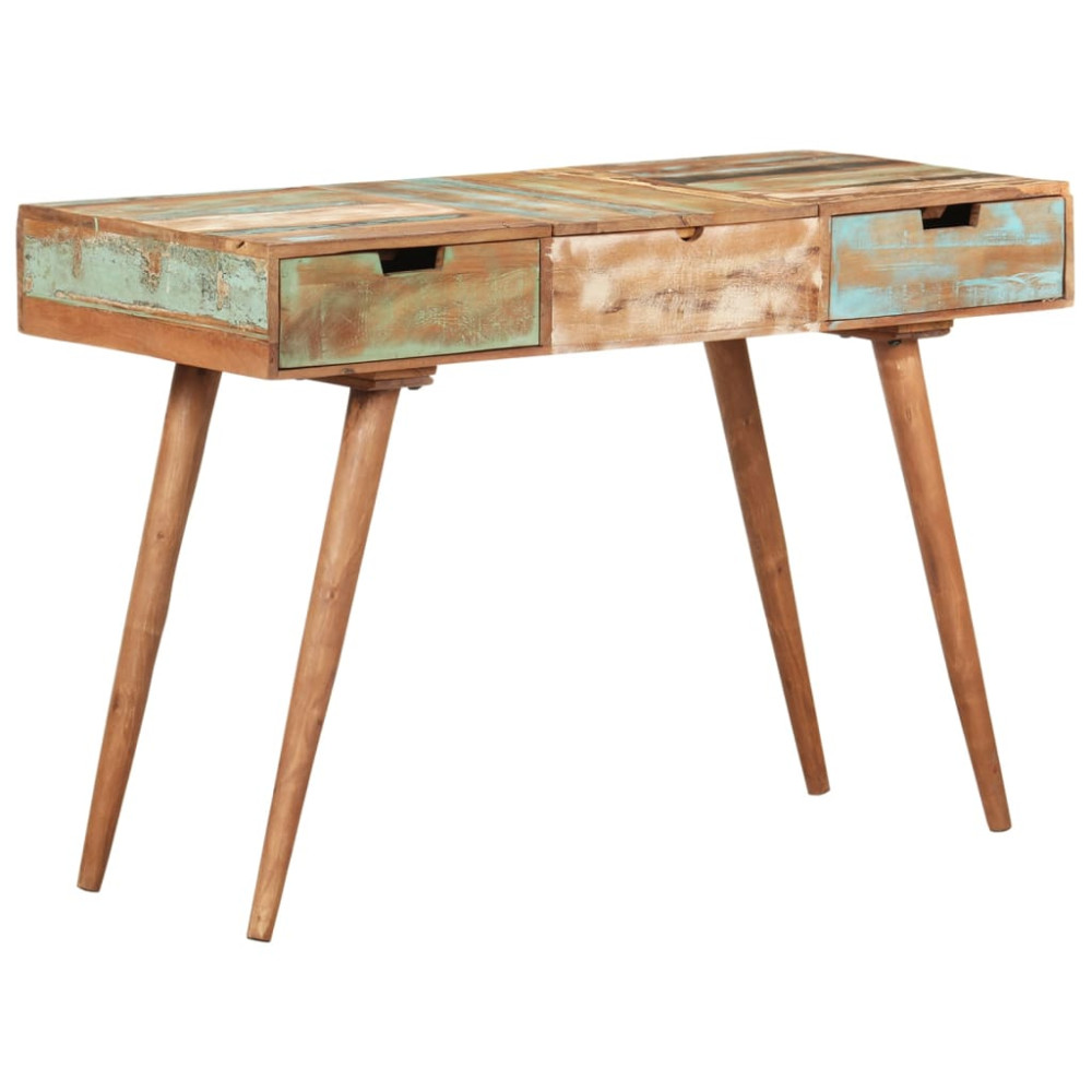 Produktbild för Sminkbord med spegel 112x45x76 cm massivt återvunnet trä