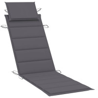 Produktbild för Solsäng med dyna massivt akaciaträ