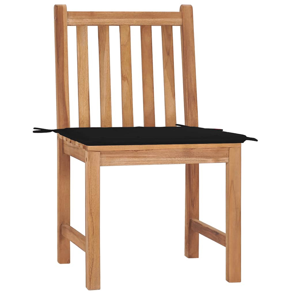 Produktbild för Trädgårdsstolar 2 st med dynor massiv teak