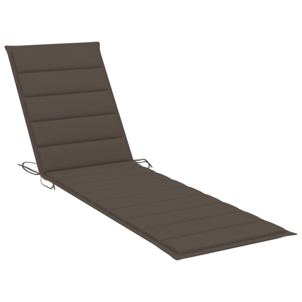 Produktbild för Solsäng med taupe dyna massiv teak
