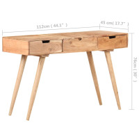 Produktbild för Sminkbord med spegel 112x45x76 cm massivt mangoträ