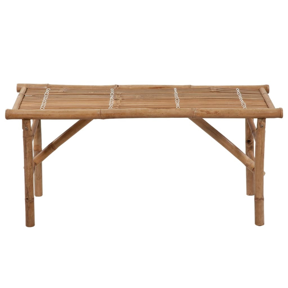 Produktbild för Hopfällbar trädgårdsbänk med dyna 118 cm bambu