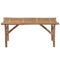Produktbild för Hopfällbar trädgårdsbänk med dyna 118 cm bambu
