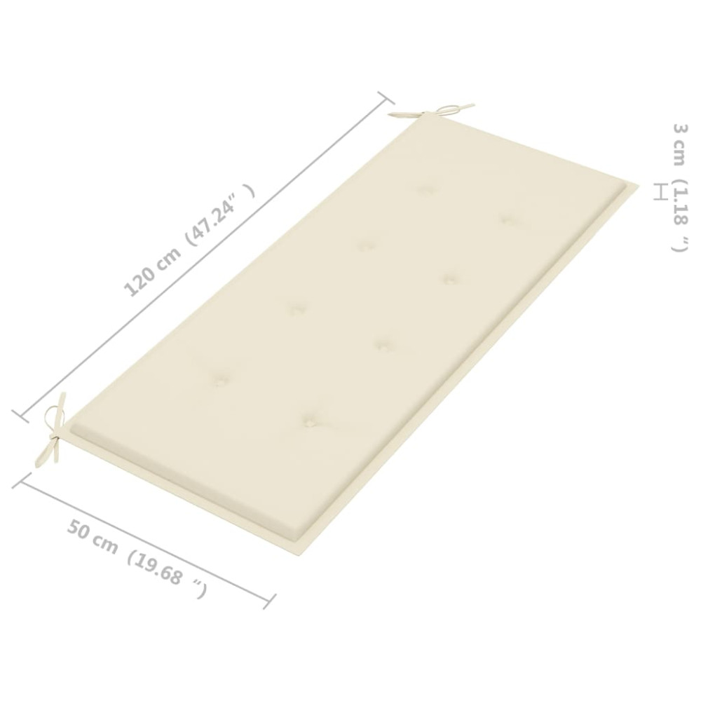 Produktbild för Hopfällbar trädgårdsbänk med dyna 118 cm bambu