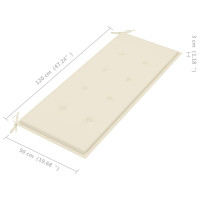Produktbild för Hopfällbar trädgårdsbänk med dyna 118 cm bambu