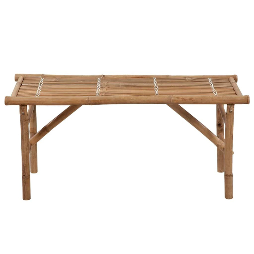 Produktbild för Hopfällbar trädgårdsbänk med dyna 118 cm bambu