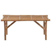 Produktbild för Hopfällbar trädgårdsbänk med dyna 118 cm bambu