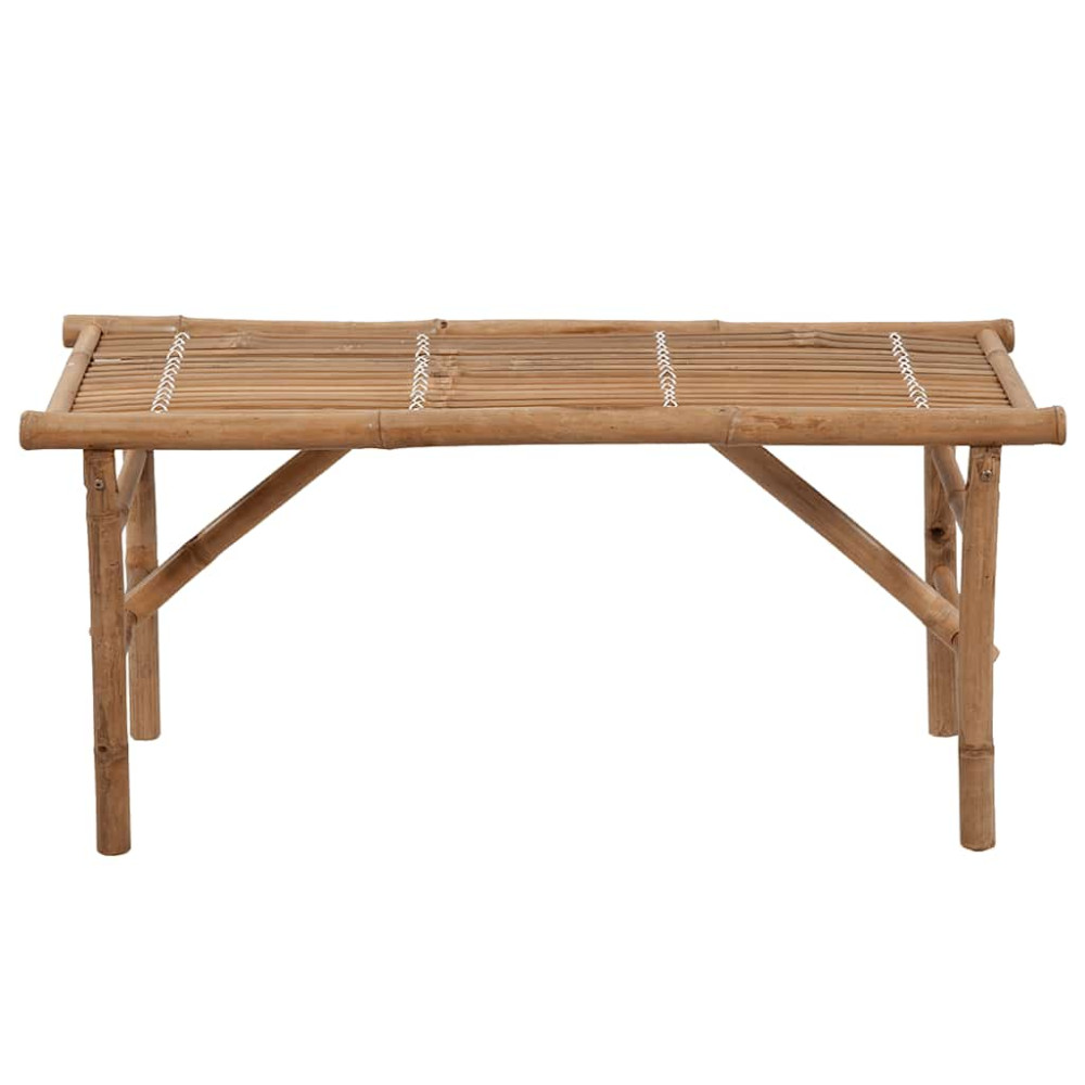 Produktbild för Hopfällbar trädgårdsbänk med dyna 118 cm bambu