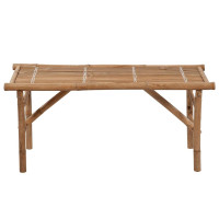 Produktbild för Hopfällbar trädgårdsbänk med dyna 118 cm bambu