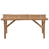Produktbild för Hopfällbar trädgårdsbänk med dyna 118 cm bambu