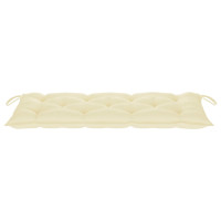 Produktbild för Hopfällbar trädgårdsbänk med dyna 118 cm bambu