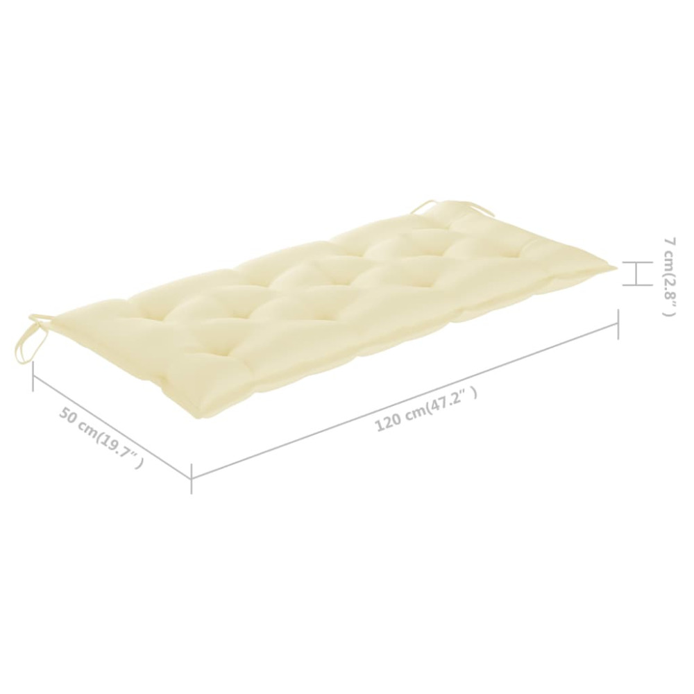 Produktbild för Hopfällbar trädgårdsbänk med dyna 118 cm bambu