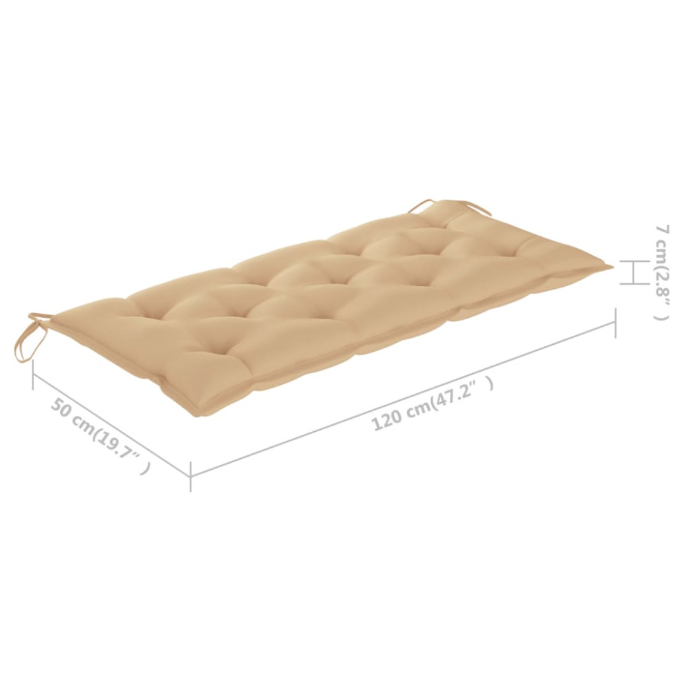 Produktbild för Hopfällbar trädgårdsbänk med dyna 118 cm bambu