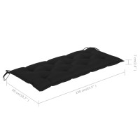 Produktbild för Hopfällbar trädgårdsbänk med dyna 118 cm bambu