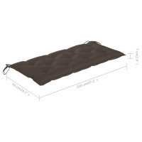 Produktbild för Hopfällbar trädgårdsbänk med dyna 118 cm bambu