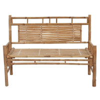 Produktbild för Trädgårdsbänk med dyna 120 cm bambu