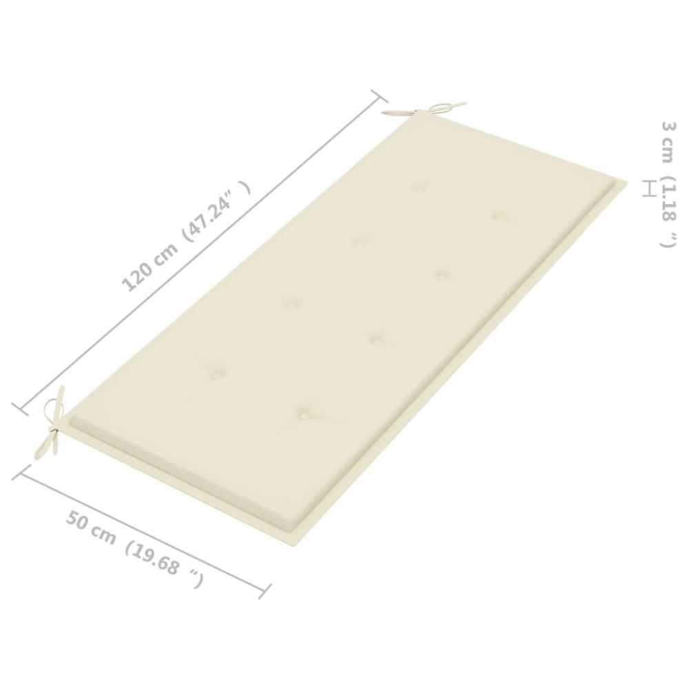 Produktbild för Trädgårdsbänk med dyna 120 cm bambu