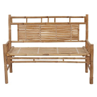 Produktbild för Trädgårdsbänk med dyna 120 cm bambu