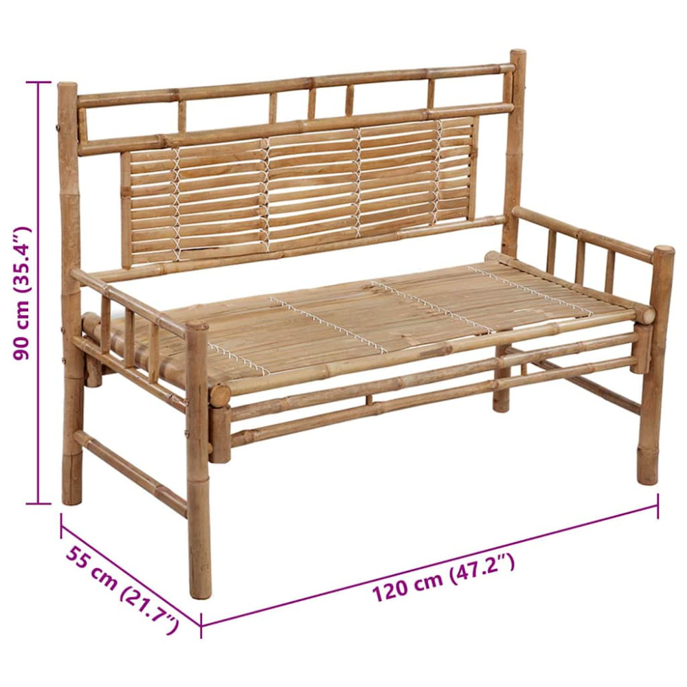 Produktbild för Trädgårdsbänk med dyna 120 cm bambu