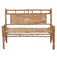 Produktbild för Trädgårdsbänk med dyna 120 cm bambu