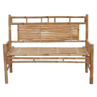 Produktbild för Trädgårdsbänk med dyna 120 cm bambu
