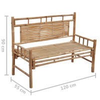 Produktbild för Trädgårdsbänk med dyna 120 cm bambu