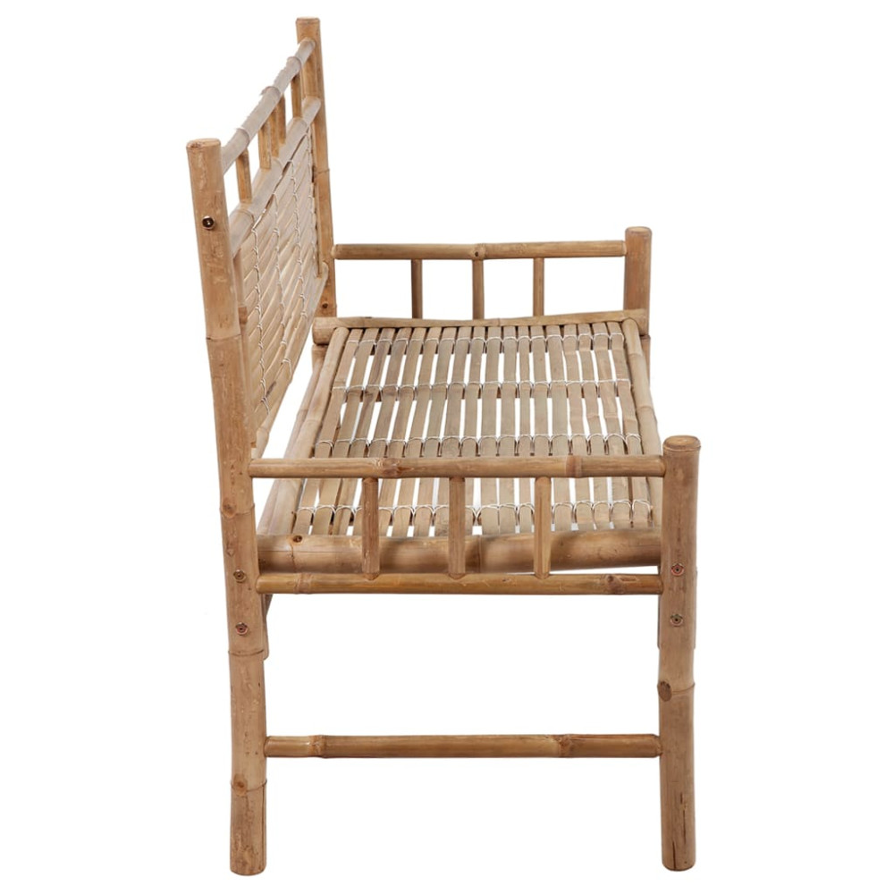 Produktbild för Trädgårdsbänk med dyna 120 cm bambu