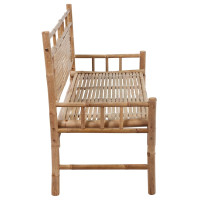 Produktbild för Trädgårdsbänk med dyna 120 cm bambu