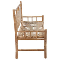 Produktbild för Trädgårdsbänk med dyna 120 cm bambu