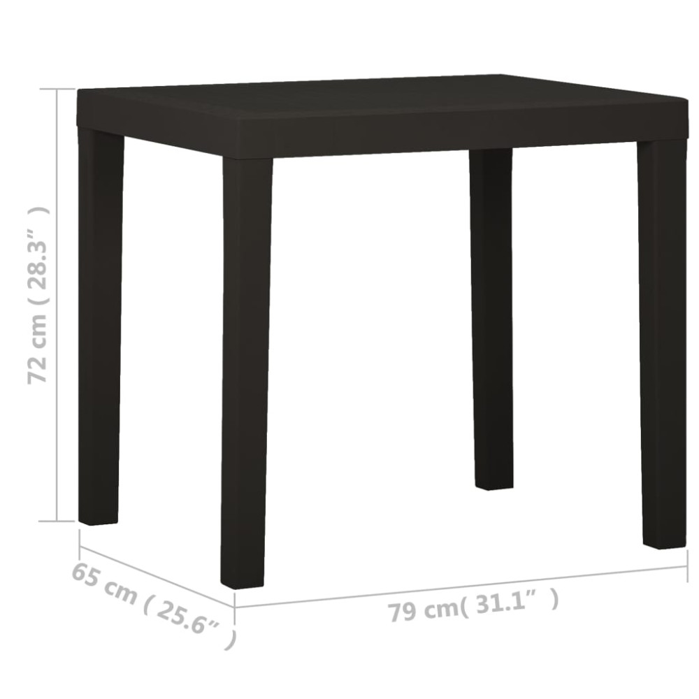 Produktbild för Trädgårdsbord antracit 79x65x72 cm plast