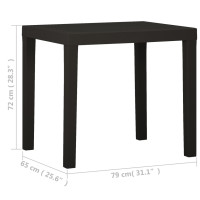 Produktbild för Trädgårdsbord antracit 79x65x72 cm plast