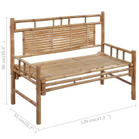Produktbild för Trädgårdsbänk med dyna 120 cm bambu