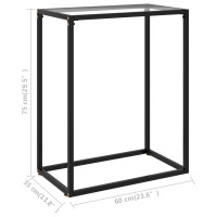 Produktbild för Avlastningsbord transparent 60x35x75 cm härdat glas