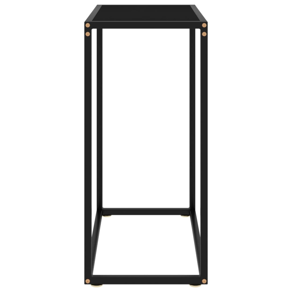 Produktbild för Avlastningsbord svart 60x35x75 cm härdat glas