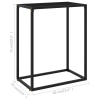 Produktbild för Avlastningsbord svart 60x35x75 cm härdat glas