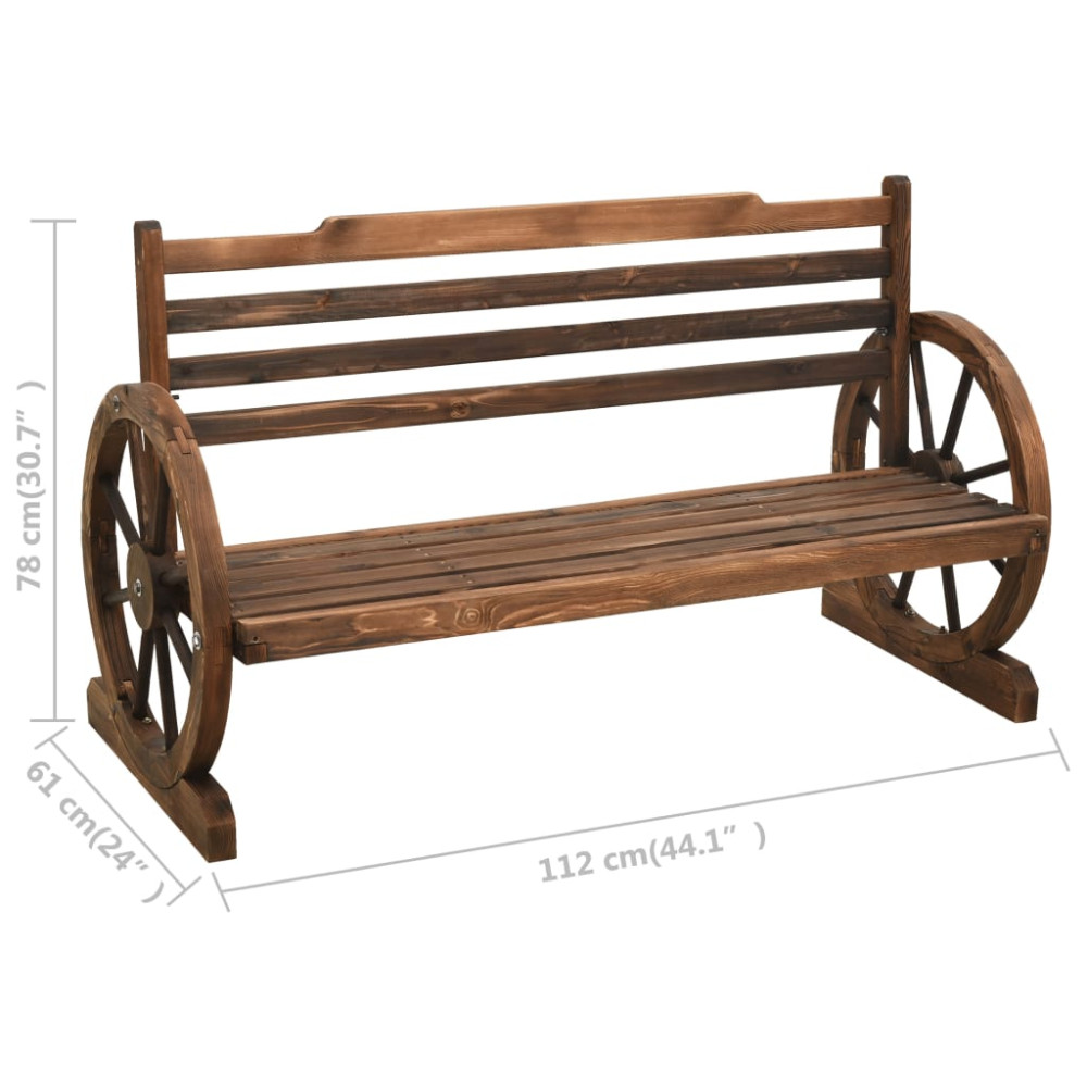 Produktbild för Trädgårdsbänk 112 cm massivt granträ