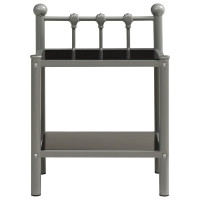 Miniatyr av produktbild för Nattduksbord 2 st grå och svart metall och glas
