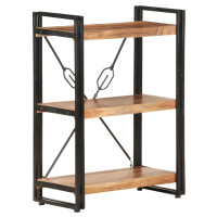 Produktbild för Bokhylla med 3 hyllplan 60x30x80 cm massivt akaciaträ