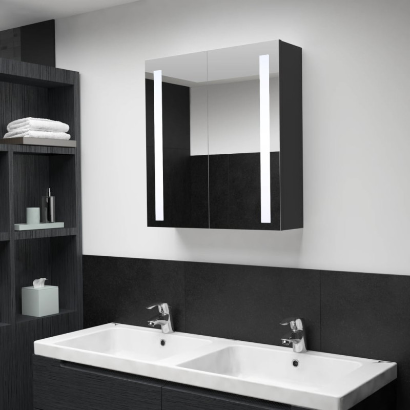 Produktbild för Badrumsskåp med spegel LED 62x14x60 cm