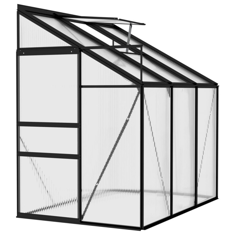 Produktbild för Växthus antracit aluminium 3,8 m³