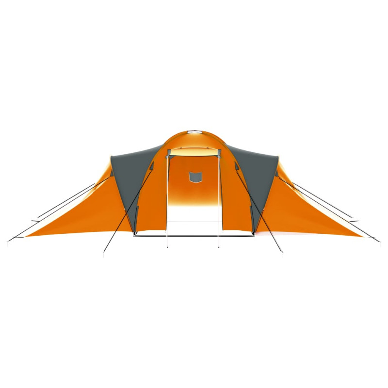 Produktbild för Tält för 9 personer grå och orange