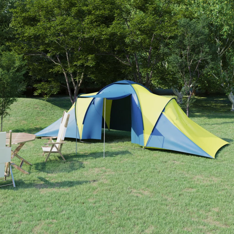 Produktbild för Tält för 6 personer blå och gul
