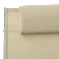 Produktbild för Solsäng med kudde gräddvit textilen